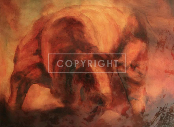 "His strength is in his loins" SOLD